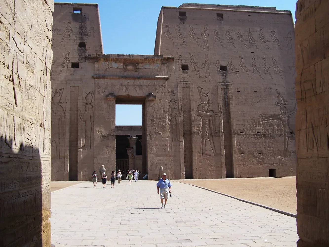 The pylon gateway of Edfu Temple.